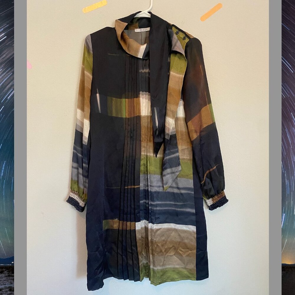 Sfizio Italian Designer Pleated Cocktail Dress - Made in Italy - With Pockets!